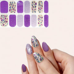 Glitter Self Adhesive Nail Polish Stickers with Manicure Decoration Kit