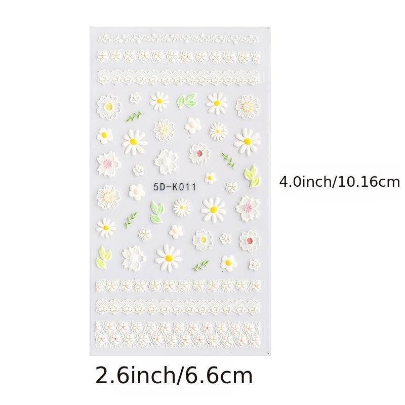 5D Acrylic Daisy Nail Stickers Self Adhesive Nail Art Decals