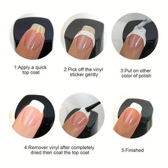 3 Sheets French Manicure Nail Art Stickers with Tip Guides