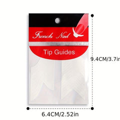 3 Sheets French Manicure Nail Art Stickers with Tip Guides