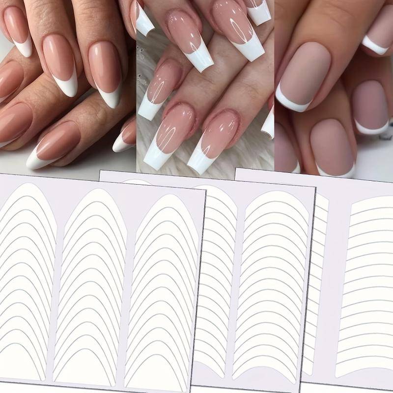3 Sheets French Manicure Nail Art Stickers with Tip Guides