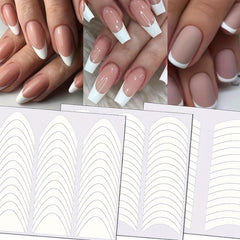 3 Sheets French Manicure Nail Art Stickers with Tip Guides