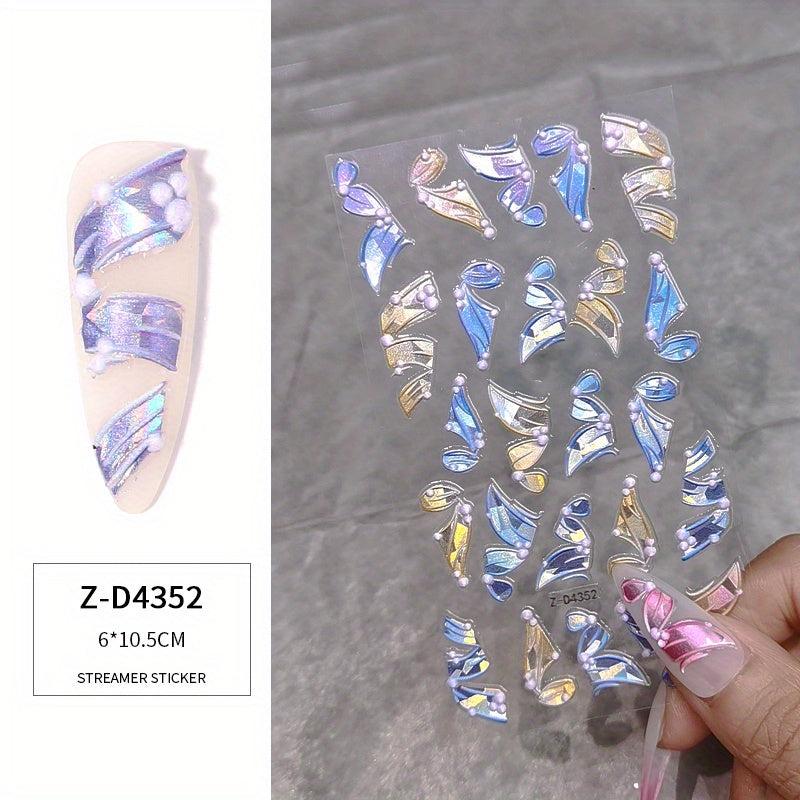 Japanese Style Ballet Pearl Finger Nail Stickers