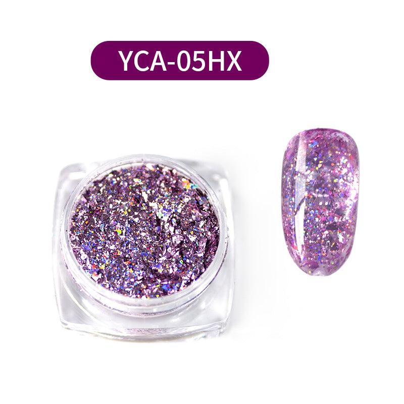 Starry Sequins and Glitter Laser Nail Art Designs