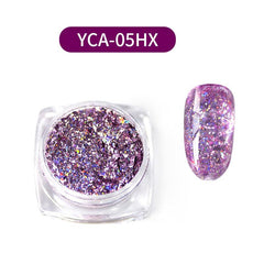 Starry Sequins and Glitter Laser Nail Art Designs