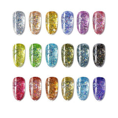 Starry Sequins and Glitter Laser Nail Art Designs