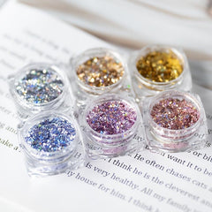 Starry Sequins and Glitter Laser Nail Art Designs