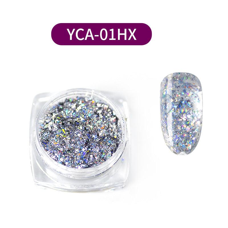 Starry Sequins and Glitter Laser Nail Art Designs