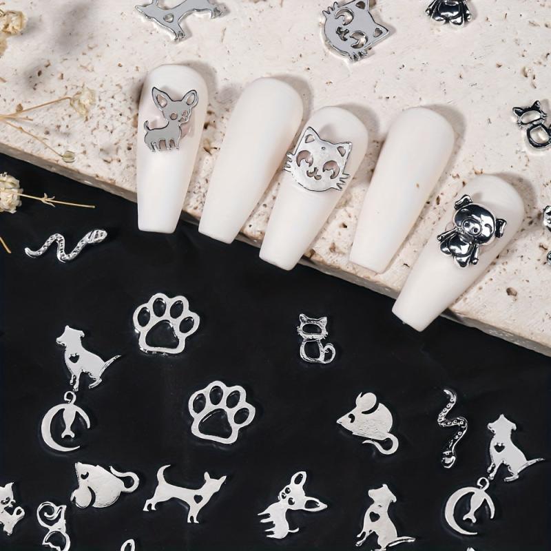3D Nail Decorations Art Jewelry Metal Hollow Out Animals Alloy