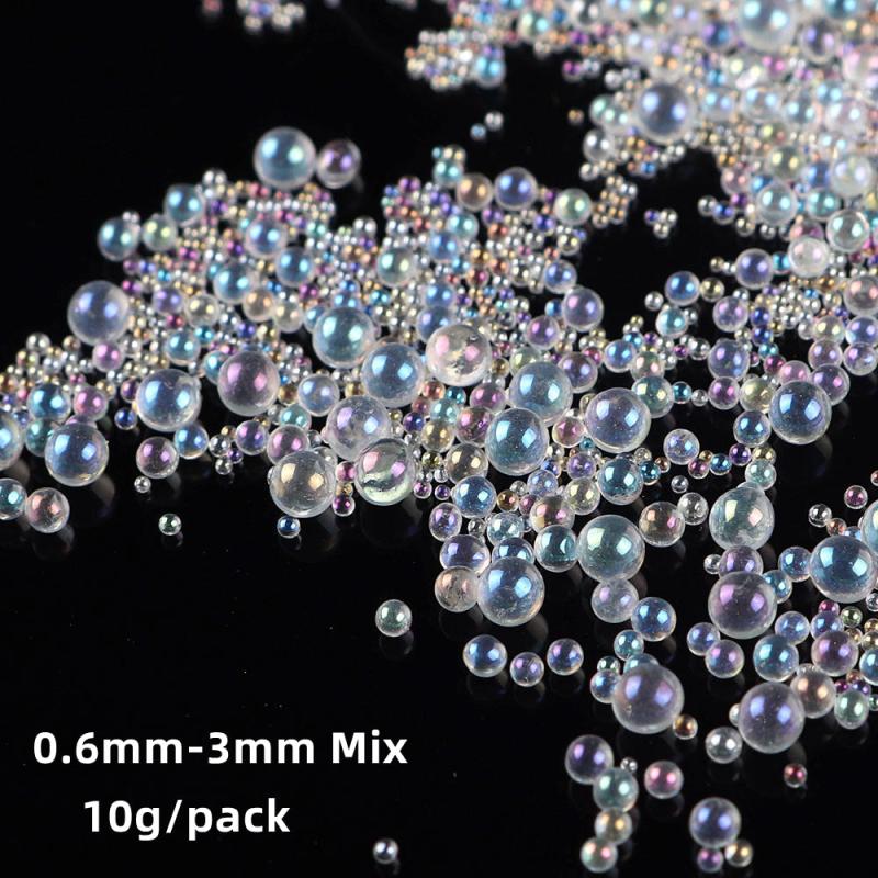 AB Transparent Ball Nail Rhinestones Mix Sizes Nail Jewels for Manicure