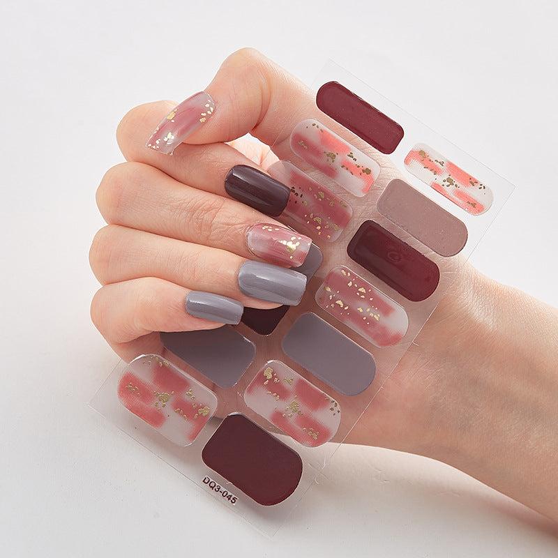 Glitter Sequins Nail Art Polish Stickers Self Adhesive Wraps Decal Tips