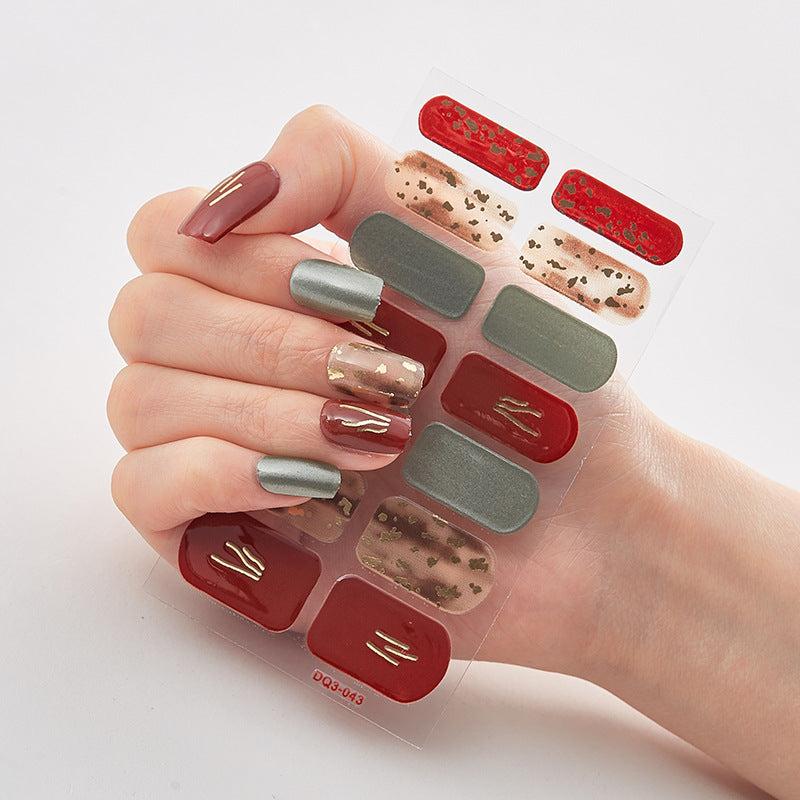 Glitter Sequins Nail Art Polish Stickers Self Adhesive Wraps Decal Tips