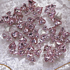 10pcs Pink Heart Nail Decals Sparkling Rhinestone Nail Art