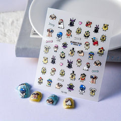 10pcs 5D Dog Nail Art Stickers Self Adhesive Puppy Nail Art Decals