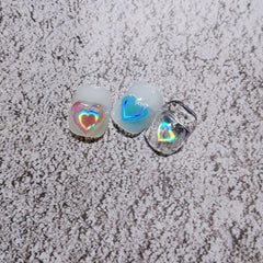Aurora Holographic Heart Nail Art Stickers Love Decal