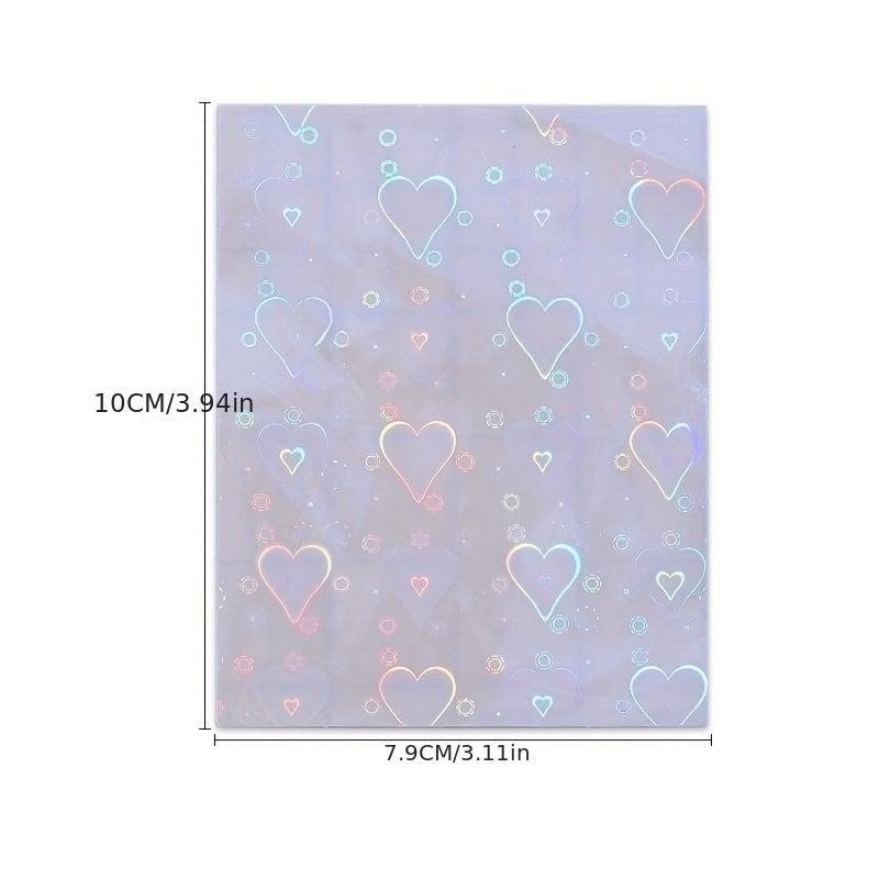 Aurora Holographic Heart Nail Art Stickers Love Decal