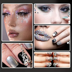 1000Pcs Nail Art Rhinestones Flatback Crystal AB Transparent Rhinestone