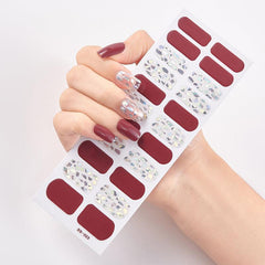 Geometric Pattern Full Nail Stickers Glitter Self-adhesive Nail Decals