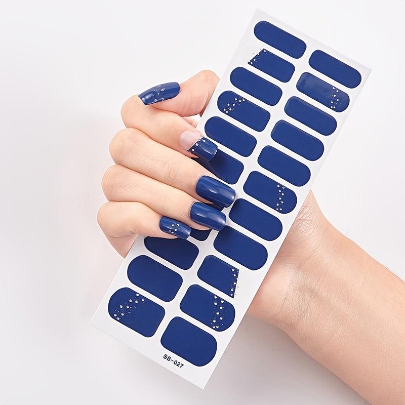 Geometric Pattern Full Nail Stickers Glitter Self-adhesive Nail Decals