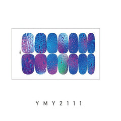 Gradient Nail Art Polish Wraps Stickers Strips Set with Nail File