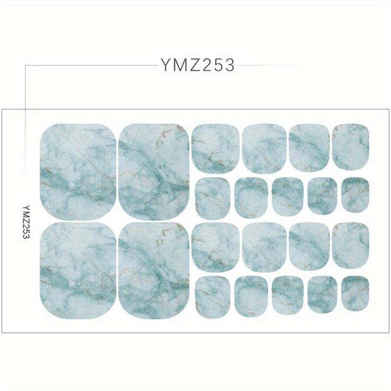 Marble Nail Polish Strips Stickers French Gel Nail Wraps Press On Nails