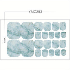 Marble Nail Polish Strips Stickers French Gel Nail Wraps Press On Nails