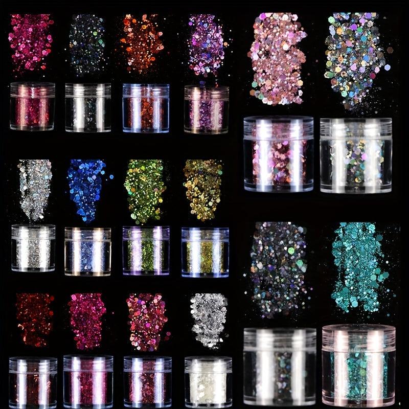 3D Holo Nail Art Glitter Sequins & Stickers Mix for Acrylic Nails