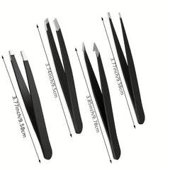 5pcs Precision Tweezers Set for Eyebrow and Facial Hair Removal