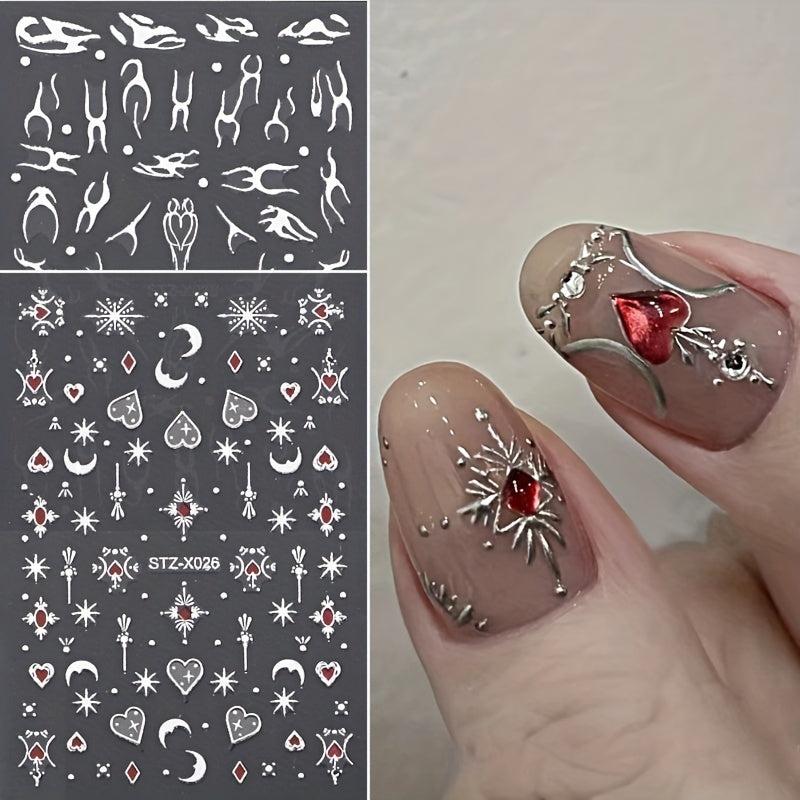 5D Self Adhesive Geometric Nail Art Stickers