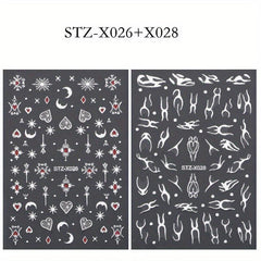 5D Self Adhesive Geometric Nail Art Stickers