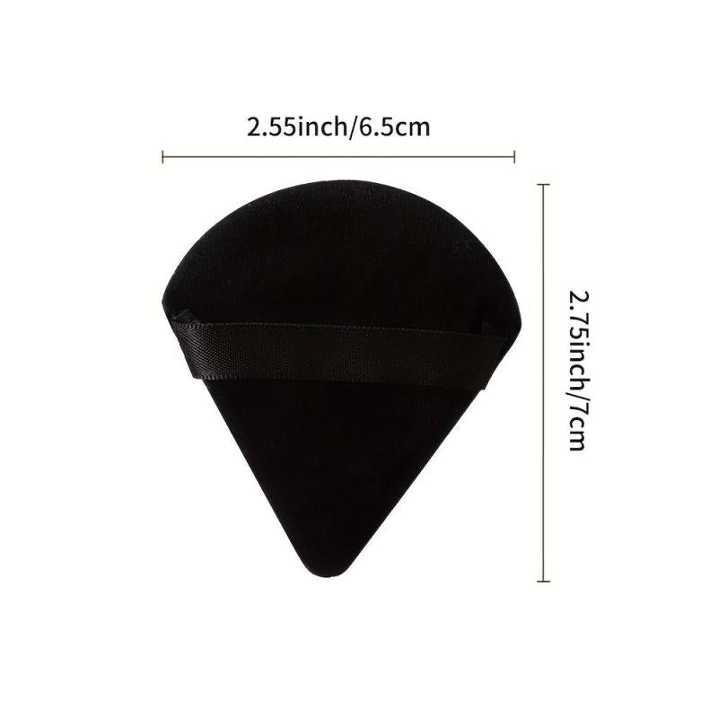 4pcs Fan Shape Powder Puff Set Soft Velvet Makeup Puffs With Strap