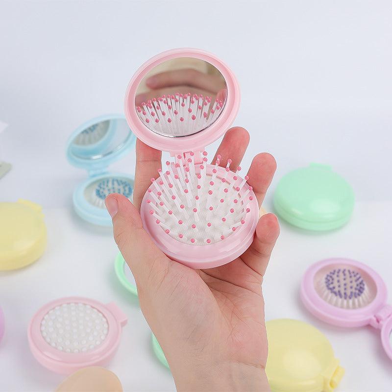 Folding Comb Mirror Set Portable Dual-use Smooth Hair Comb