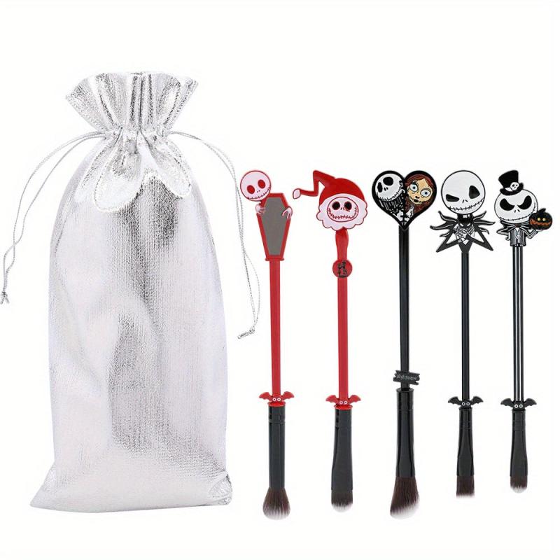 5pcs Christmas Makeup Brush Set With Pouch