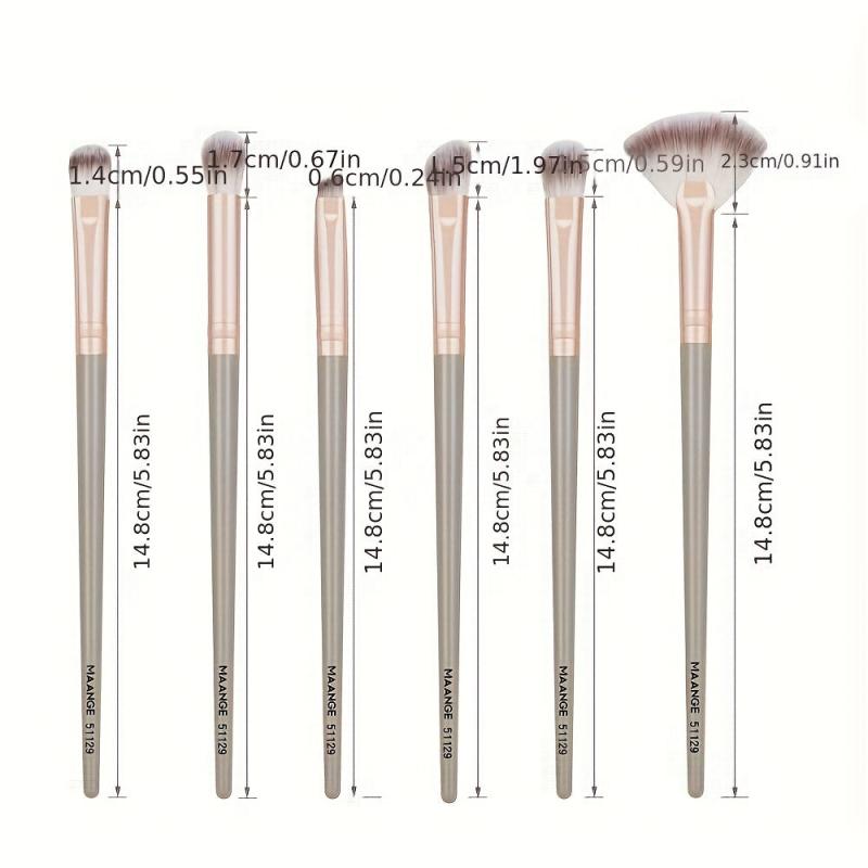 6pcs Travel Makeup Brush Set for Eye Shadow & Highlight