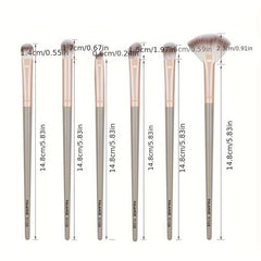 6pcs Travel Makeup Brush Set for Eye Shadow & Highlight