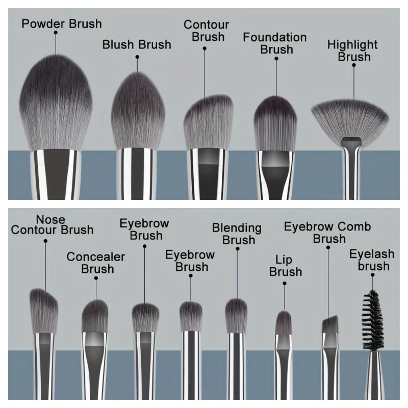 Professional Makeup Brush Set 16 Soft & Fluffy Brushes With Sponge & Puff