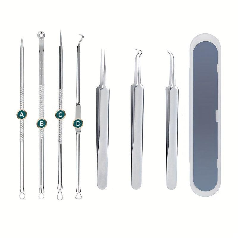 5pcs Blackhead Remover Tweezers Set with Portable Case