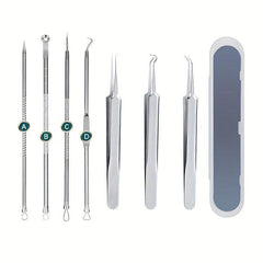 5pcs Blackhead Remover Tweezers Set with Portable Case