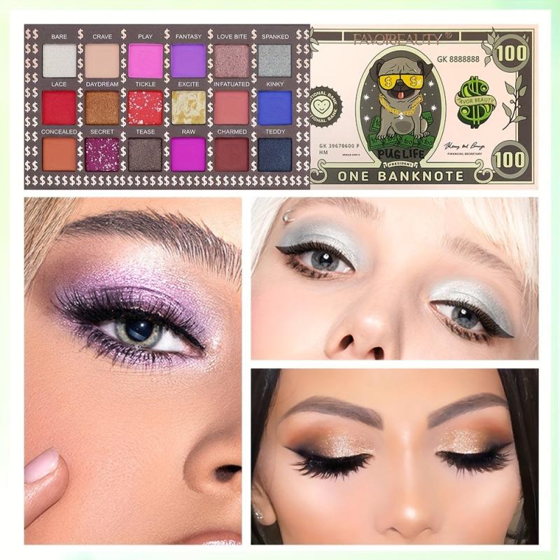 18-Color Sequin Matte Eyeshadow Palette with Highlighter