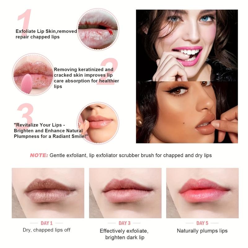 12 PCS Lip Scrub Brush Double Sided Silicone Exfoliating Lip Brush