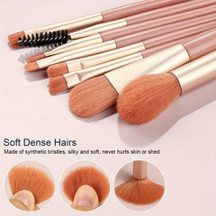 Mini Makeup Brushes Set 8pcs & 2ps Sponges Portable Soft Concealer Brush