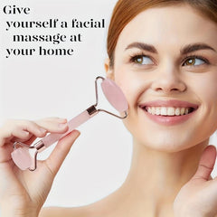 Rose Quartz Roller Set for Face & Body Muscle Relaxation
