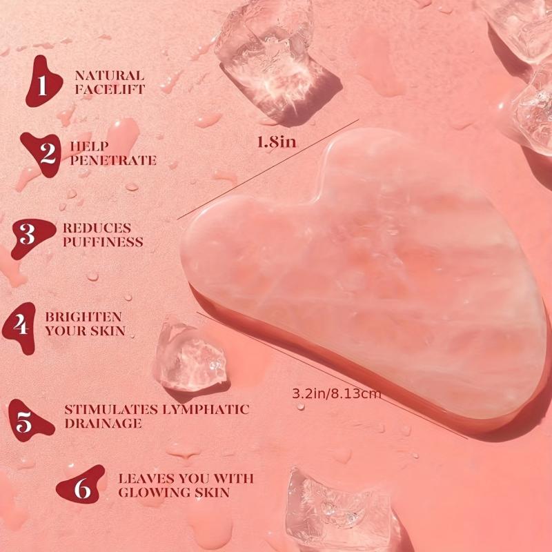 Rose Quartz Roller Set for Face & Body Muscle Relaxation