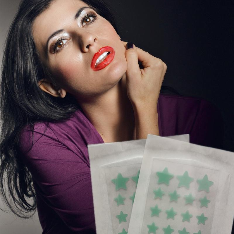 Acne Pimple Patches Hydrocolloid Green Stars Zit Face Stickers 18pcs 36pcs