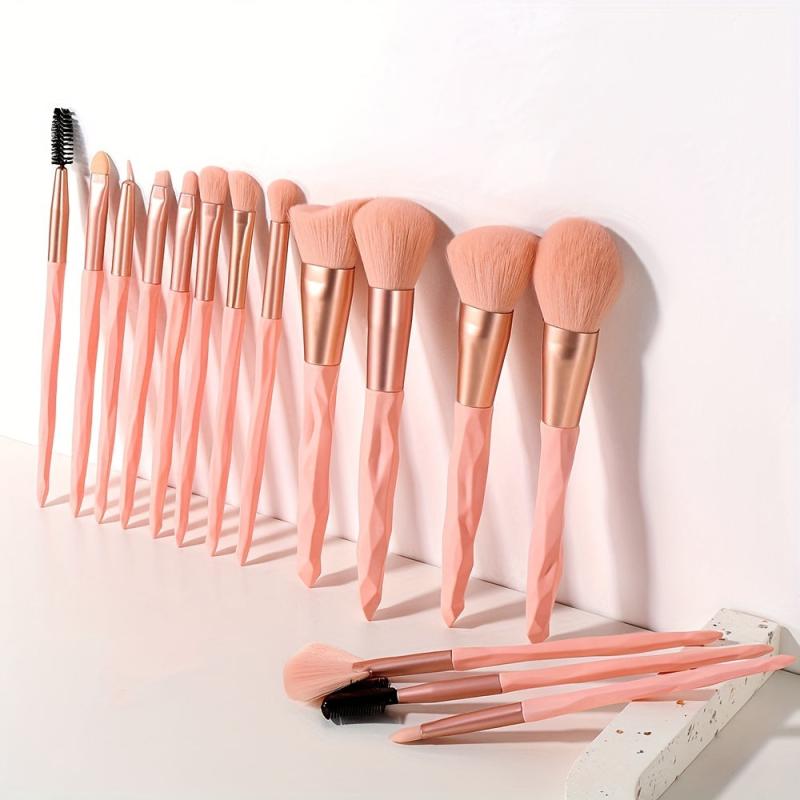 15pcs Pink Makeup Brush Set - Professional Tools