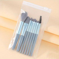 8pc Mini Makeup Brush Set with Storage Bag, Soft Foundation Eyeshadow Brushes