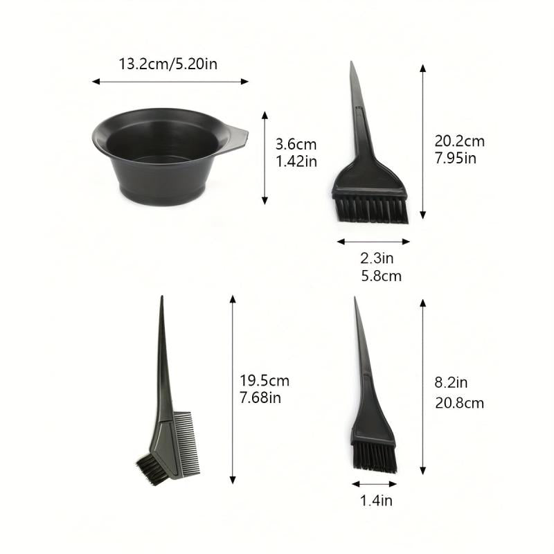 Pro Hair Coloring Kit Hair Dye Tool Brush Bowl for Salon Home Use