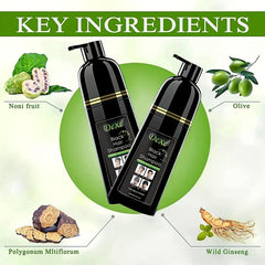 Instant Hair Dye Shampoo 3-in-1 Natural Colors - Lasts 30 Days