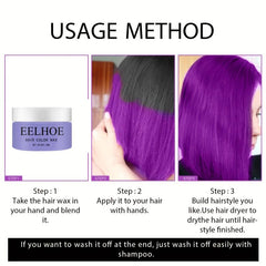 Washable Temporary Hair Wax for Natural Hair Styling - Halloween Hair Dye Cream