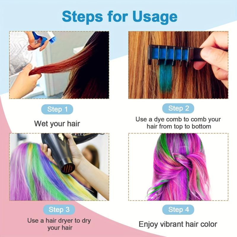 8pcs Hair Chalk Comb for Girls Ages 4-10 Birthday Halloween Christmas